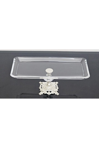 Atabey Home Gümüş Döküm Ayaklı Paşabahçe Kayık Servis Tabağı