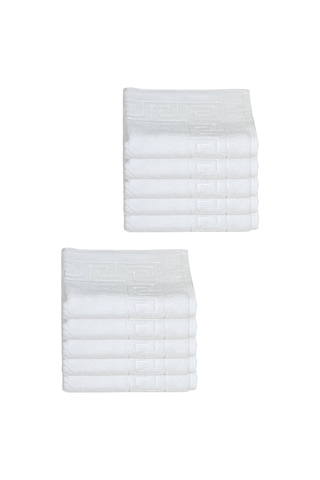10 Lu Otel Ayak Havlusu Bukle Ayak İzli 50x70 Cm Beyaz 16/2 Avs 250 Gr Beyaz
