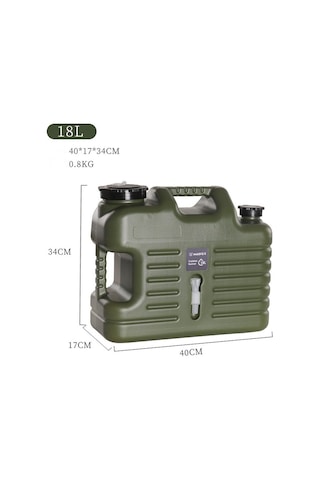 Madfox Galon Air Pe Musluklu Su Bidonu 18 Litre Yeşil