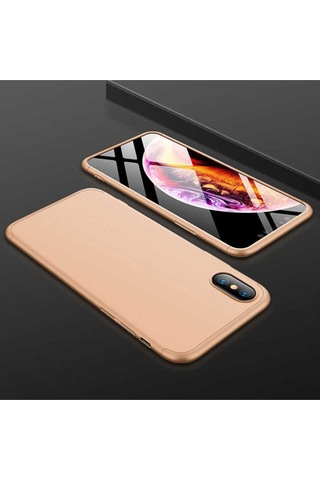 Apple Uyumlu iPhone Xs Max 6.5 Kılıf Zore Ays Kapak Gold