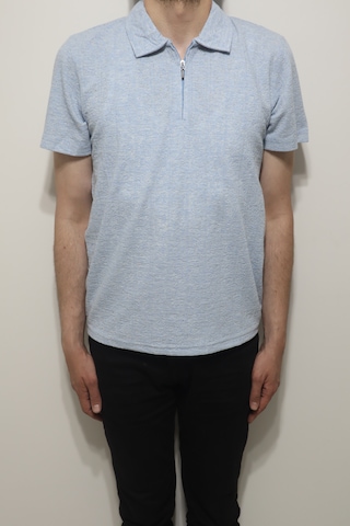 Santa Dmctekstil Erkek Tshirt-1212 Düz Spor Kesim Rahat Kalıp Polo Yaka T-shirt Mavi