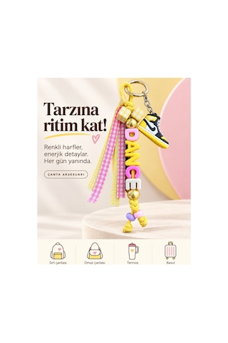 GOOB Tasarım Kişiye Özel Çanta Aksesuarı/isimlik/charm Sarı Sarı