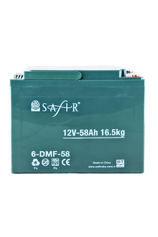 Safir Jel Akü 12 V - 58+ Ah 16.5kg 60 - 80 Ah Uyumlu - 2'li Set