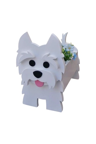 Jeehugo West Highland White Terrier Köpek Figürlü Pvc Bitki Saksısı - Özel Tasarım, 7-10 Gün Hazırlanır, Stoklama Önerilir