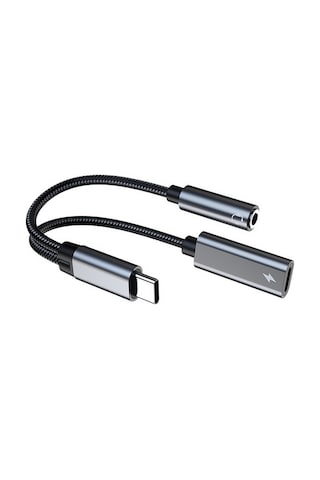 Wealthglow 2'si 1 Arada Usb C - 3,5mm Kulaklık Jakı Adaptörü Es4ıob