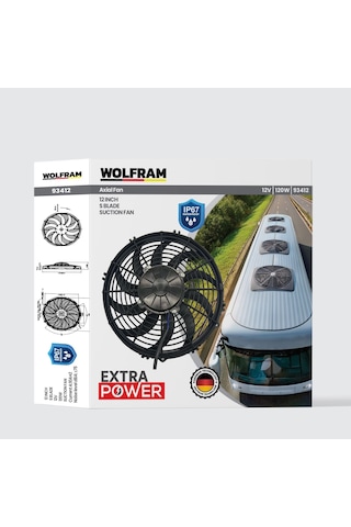 Axial Fan 12 İnch S Kanat Ip67 Su Geçirmez Wolfram 93412