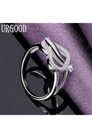 925 Ayar Gümüş Aaa Zirkon Yunus Kalpli Yüzük Moda Takı 10