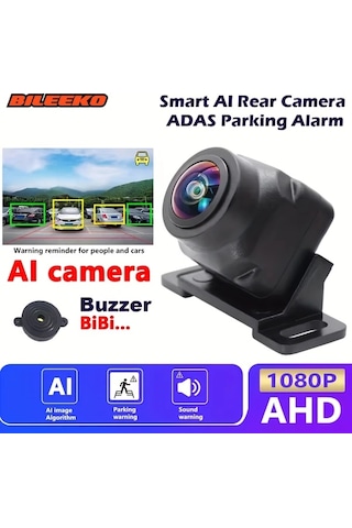 Xuweiwei Aı Smart Park Kamerası Ahd 1080p Hd Sesli Uyarı Geniş Açılı Geri Görüş Park Gözetimi Hırsızlık Önleyici Araç Güvenlik Kamerası Siyah