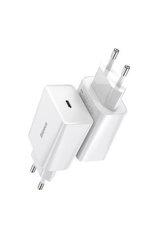 Baseus Speed Mini PD 20 W Type-C Hızlı Ev Şarj Cihazı Beyaz