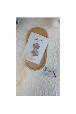 İstiridye Model Renkli Saçlı Pens Toka 1 Çift Çok Renkli