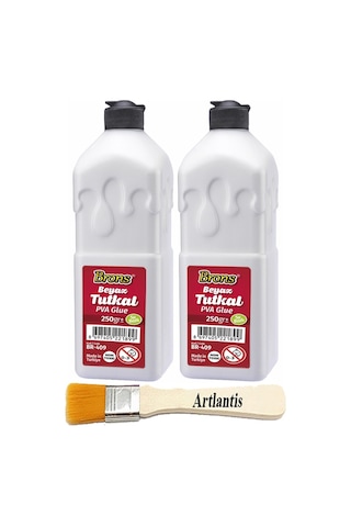 Beyaz Tutkal 250 Gr 2 Adet Ve Fırça Brons Beyaz Mobilya Yapıştırıcısı Tutkalı 250 Gr Ahşap Tutkalı Su Bazlı Çok Amaçlı