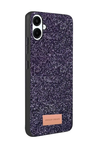 Onegif Samsung Uyumlu Galaxy A07 4g Bright Simli Kapak - Derin Mor