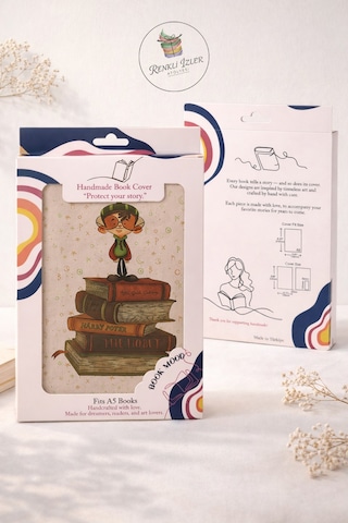 Kitap Kılıfı Ve Metal Kitap Ayracı Seti Mistik Büyücü