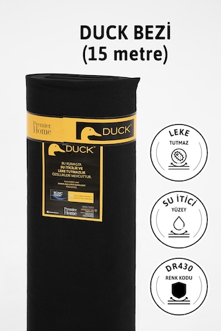 Premier Metrelik Duck Keten Kumaş Su İtici Bez 15 Metre Dr430 - S Siyah