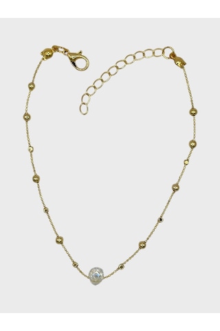 Arnes Jewelry Çelik Zirkon Taşlı Damla Dorikalı Halhal Ar592nes Gold
