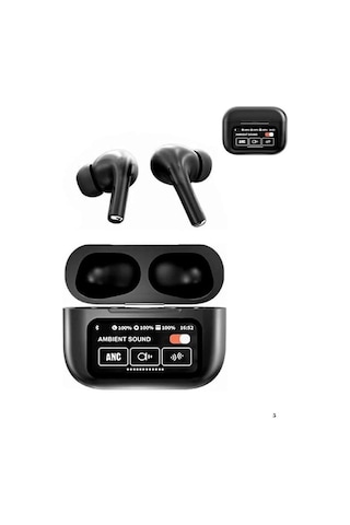 Mey İthalat Yeni Nesil Anc Özellikli Çhassasiyet Cevaplayan Dokunmatik Ekranlı Bluetooth Kulaklık Siyah Diğer