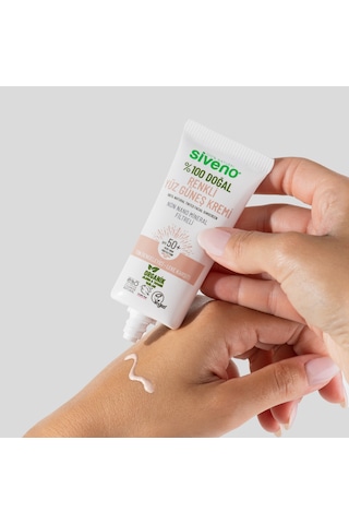 Siveno %100 Doğal Yüz Güneş Kremi Renkli Ton Eşitleyici Leke Karşıtı Uva Uvb Spf 50+ 30 ML
