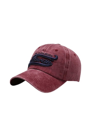 Tezzgelsin Unisex Eskitme Hawaii Nakışlı Ayarlanabilir Beyzbol Kep Şapka 2'li Set Haki - Kırmızı