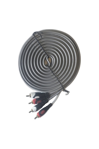 2 Rca 2 Rca Stereo Ses Kablosu 5m Amfi Tv Hoparlör Ses Sistemi Bağlantı Kablosu Gri
