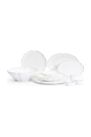 Maxx Doria Hexa Platinum 12 Kişilik 58 Parça Yemek Takımı Pa2107 Beyaz