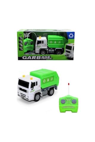 Pilli Işıklı Sesli Kumandalı Oyuncak Full Fonksiyon Araba İş Makinesi Çöp Kamyonu