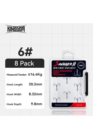 Krallık 3x Karbon Çelik Güçlü Tiz Kanca Olta Takımı Kanca Yüksek Mukavemetli Tuzlu Su Korozyon Önleyici Balıkçılık Kanca 6