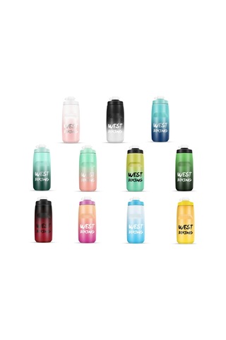 Batı Bisiklet 620ml Bisiklet Su Şişesi Taşınabilir Açık Bisiklet Su Bardağı, Renk: Turuncu Mor Degrade Diğer