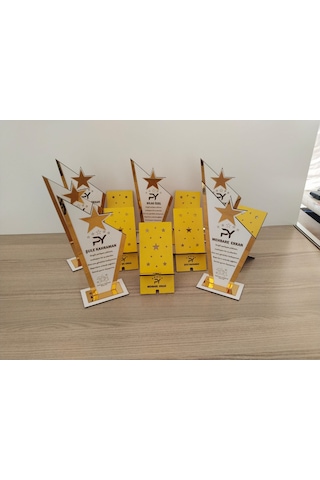 Hediyelik Plaket İş Arkadaşlarına / Çalışanlarına / V.b. Altın - Beyaz