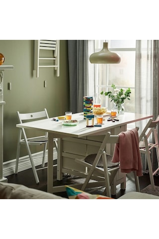 Ikea Beyaz Modern Yemek Masası - Katlanır Mutfak Masası