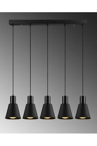 Trend Özel Tasarım Salon - Mutfak - Cafe Modern Metal Siyah 5 Li Sıralı Sarkıt Avize Diğer Trend Özel Tasarım Salon - Mutfak - Cafe Modern Metal Siyah 5 Li Sıralı Sarkıt Avize Diğer
