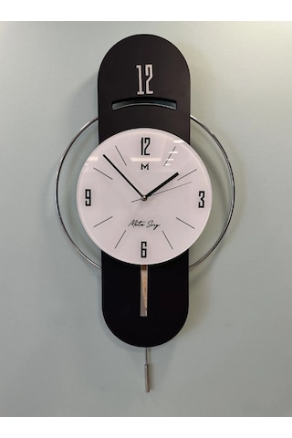 MetaQuartz Aksesuar Antrasit-gümüş Milano Time Modern Dekoratif Metal Duvar Saati Antrasit
