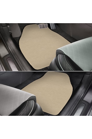 5 Parça Açık Kahverengi Araç Halı Paspas Takımı Ön Ve Arka Uyumlu Taban Koruyucu