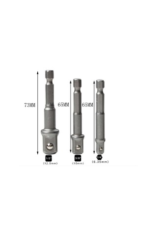 3 Lü Hex Elektrikli Matkap Bit Sürücü Soket 1/4 "3/8" 1/2 "soket Bit Adaptörü Matkap Somun Anahtarı