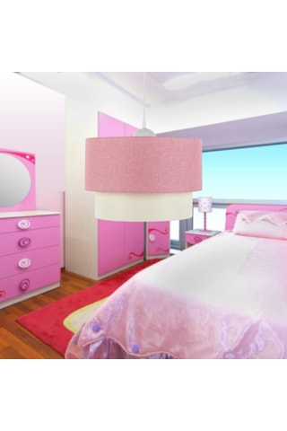 Pasta Tekli Pembe Dokuma Sarkıt Yatak Odası Çocuk Odası Genç Odası Salon Avize Pembe