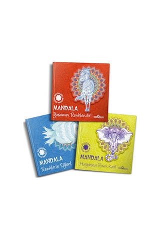 Mandala Büyükler Için Boyama Seti - 3 Kitap