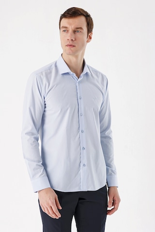 MORVEN  Erkek A. MAVİ Basic Slim Fit Gömlek Çok Renkli
