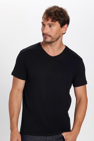 Tudors Erkek Slim Fit Dar Kesim Pamuk Yumuşak Dokulu Siyah V Yaka Tişört-32120 3XL