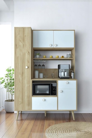 Floradesign Colombia Kahve Köşesi / Çok Amaçlı Dolap / Airfryer Dolabı / Mutfak Organizeri