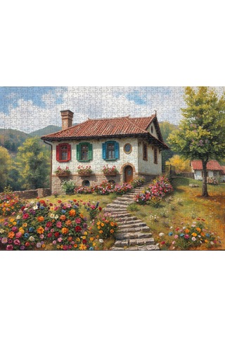 Nova Puzzle 1000 Parça Bahar Rüyası Puzzle - Dağ Evi Ve Merdivenler