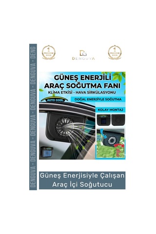 Araçfanı Güneş Enerjili Auto Cool Portatif Oto Havalandırma Fan Sistemi Çalışan Araç İçi Soğutucu