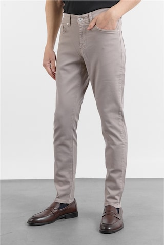 İmza Açık Bej 5 Cep Düz Paça Gabardin Slim Fit Pamuklu Pantolon 1003260318