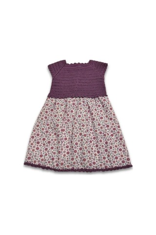 Uretti - Çiğdem 1390 - Örgü Kumaş Elbise - Mor