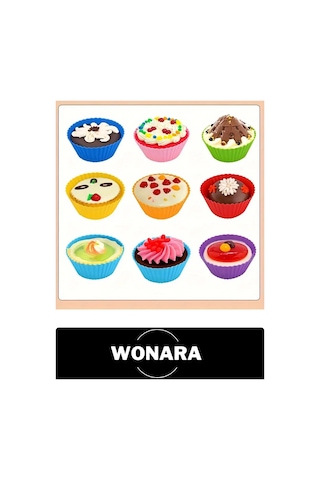Premium Yüksek Isıya Dayanıklı Esnek Yapışmaz 12 Li Silikon Fırın Muffin Cupcake Kek Kalıp Seti