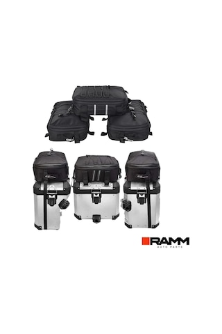 Bmw Motorrad R1250gs / Adv - R1300gs / Adv Yan Ve Arka Çanta İlave Çanta Takımı - 3 Adet - Siyah