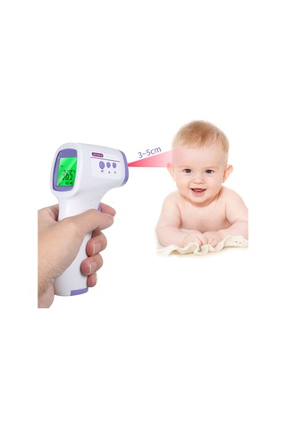 Samdoo Ev İçin Düşük Mesafe Enstrümanı - Yüksek Hassasiyetli Vücut Sıcaklığı Ölçer, 3 Renkli Lcd Ekranlı, Pil Yok Beyaz