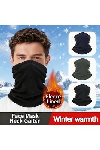 Willowhaven 3 Parça Kışlık Kalın Atkı, Rüzgeçirmez, Deniz Mavisi, Unisex Lacivert