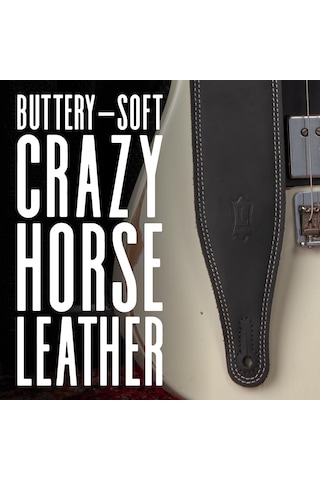 Levy's Leathers Tereyağı Çift Dikiş 6,35 Cm Genişliğinde Giysi Deri Gitar Askısı Deluxe Seri - Kahverengi M17bds-brn