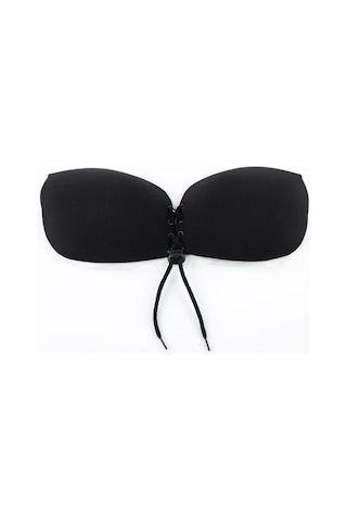 Yeni İnci 8001 Önden Bağcıklı Sıkıştırma Yapışkan Sütyen siyah