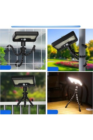 Xuweiwei 1 Adet Sıcak Işık Güneş Duvar Lambası 1500lm Açık Hava 3 Mod 12 Saat Bahçe Çit Yol Sıcak Işık