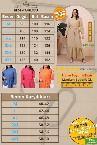 Buyuk Beden Elbise Uzun Kollu Kadin Tesettur Elbise Piliseli 001